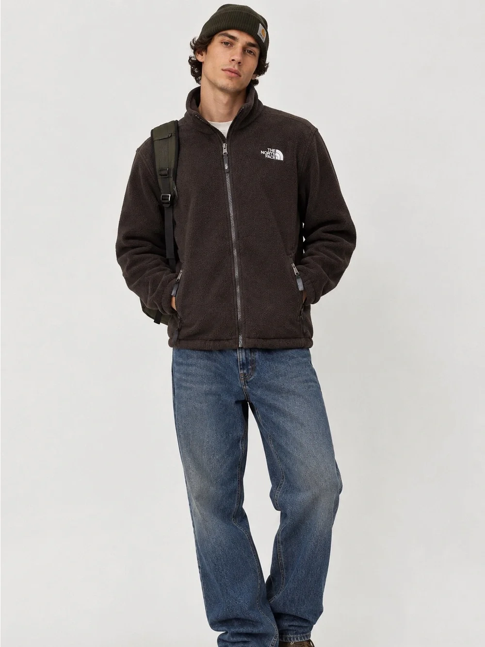 The North Face Men’s Fleece Zip Up Jacket Large Brown AFXN Fall Outdoor Hiking